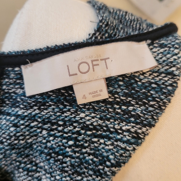 LOFT Teal Green and Gray Sleeveless Fit & Flare Dress Size 4 - Picture 7 of 7